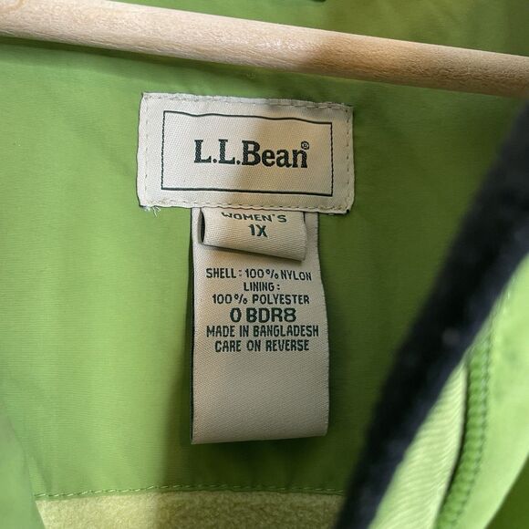 LL Bean Gorpcore Fleece Lined Full Zip Vest Women Size 1X Green Hike - Picture 3 of 4